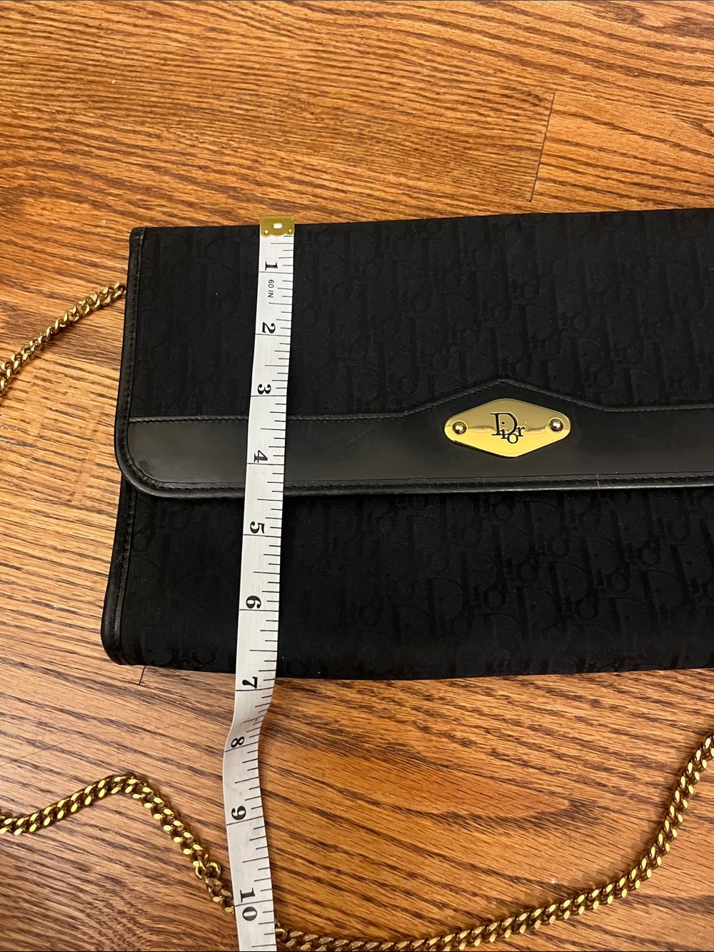 Christian Dior Trotter Canvas Chain Shoulder Bag Black - Picture 9 of 13